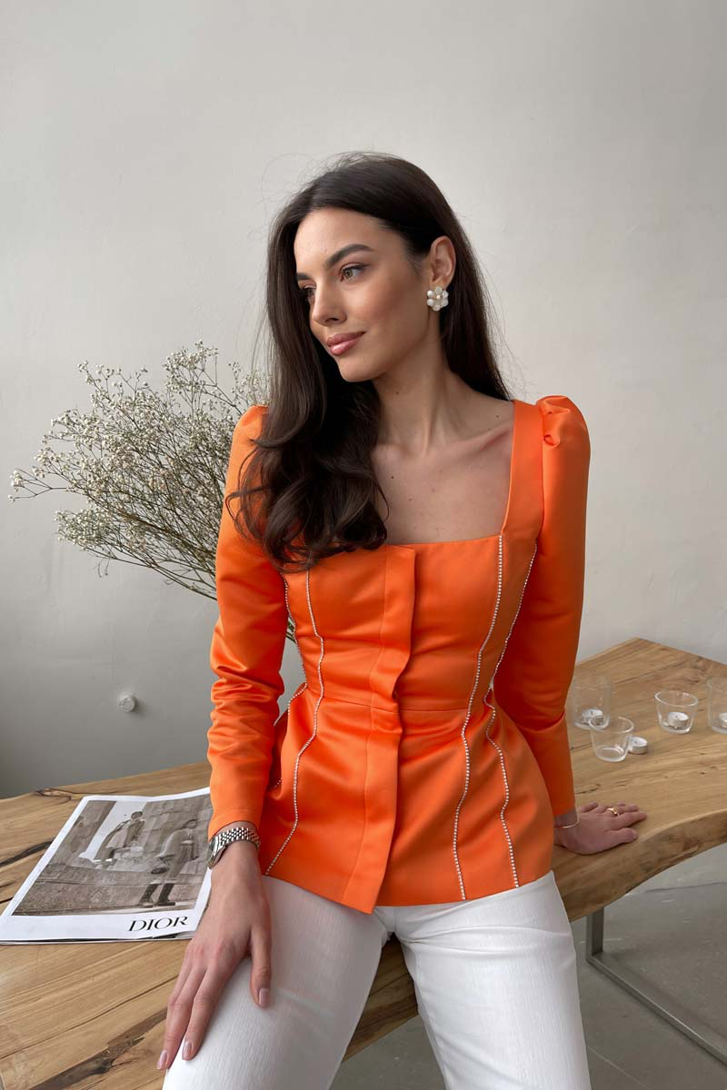 Satin Long Sleeve Solene Top