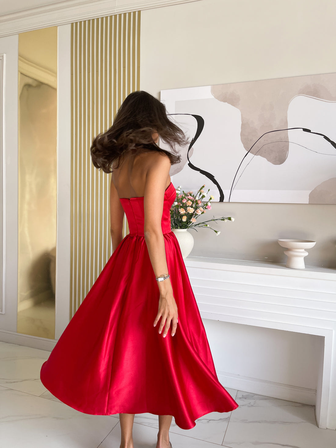 Midi Red Cinderella Dress