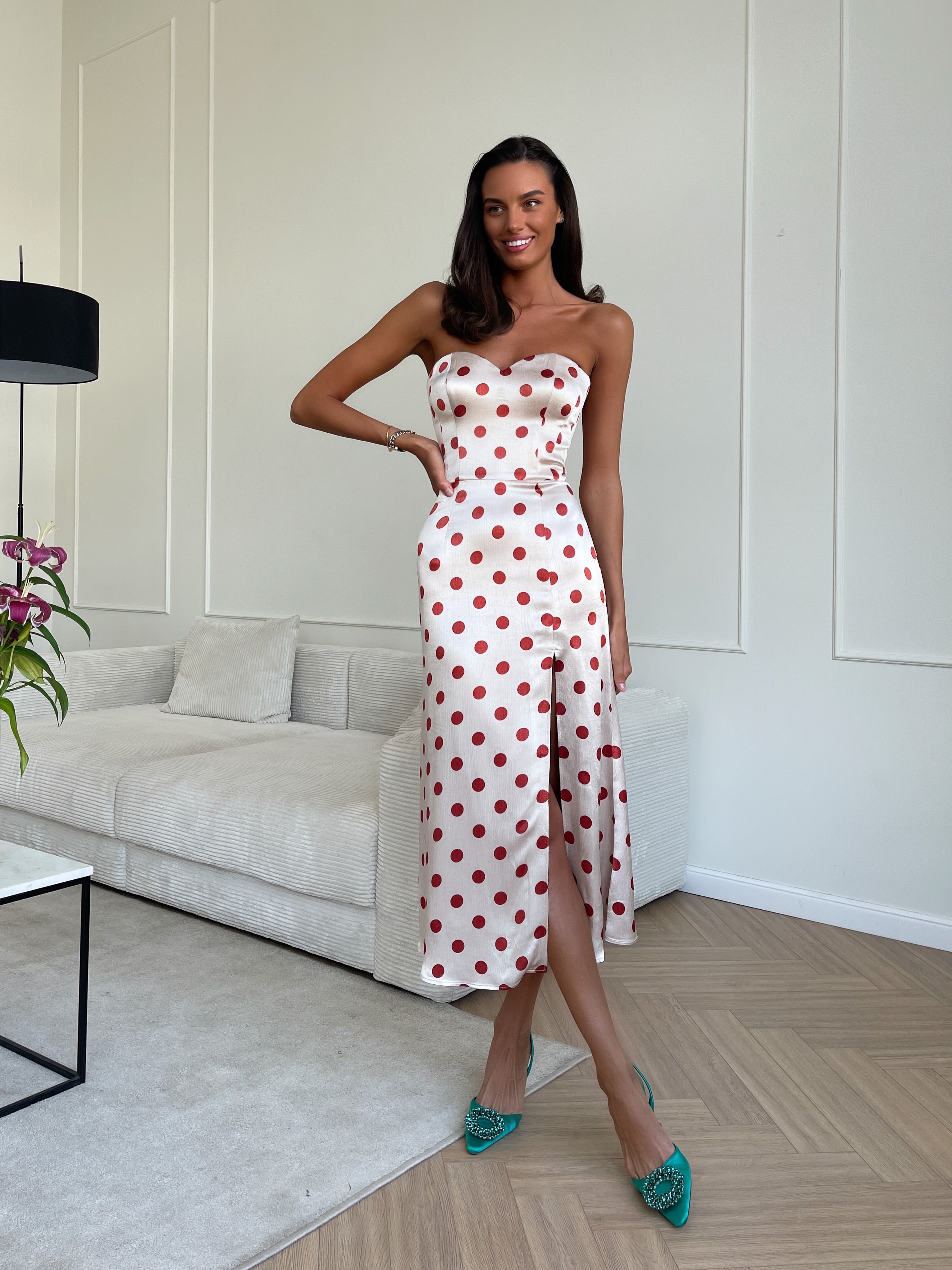 Midi Lady Red Dots Dress
