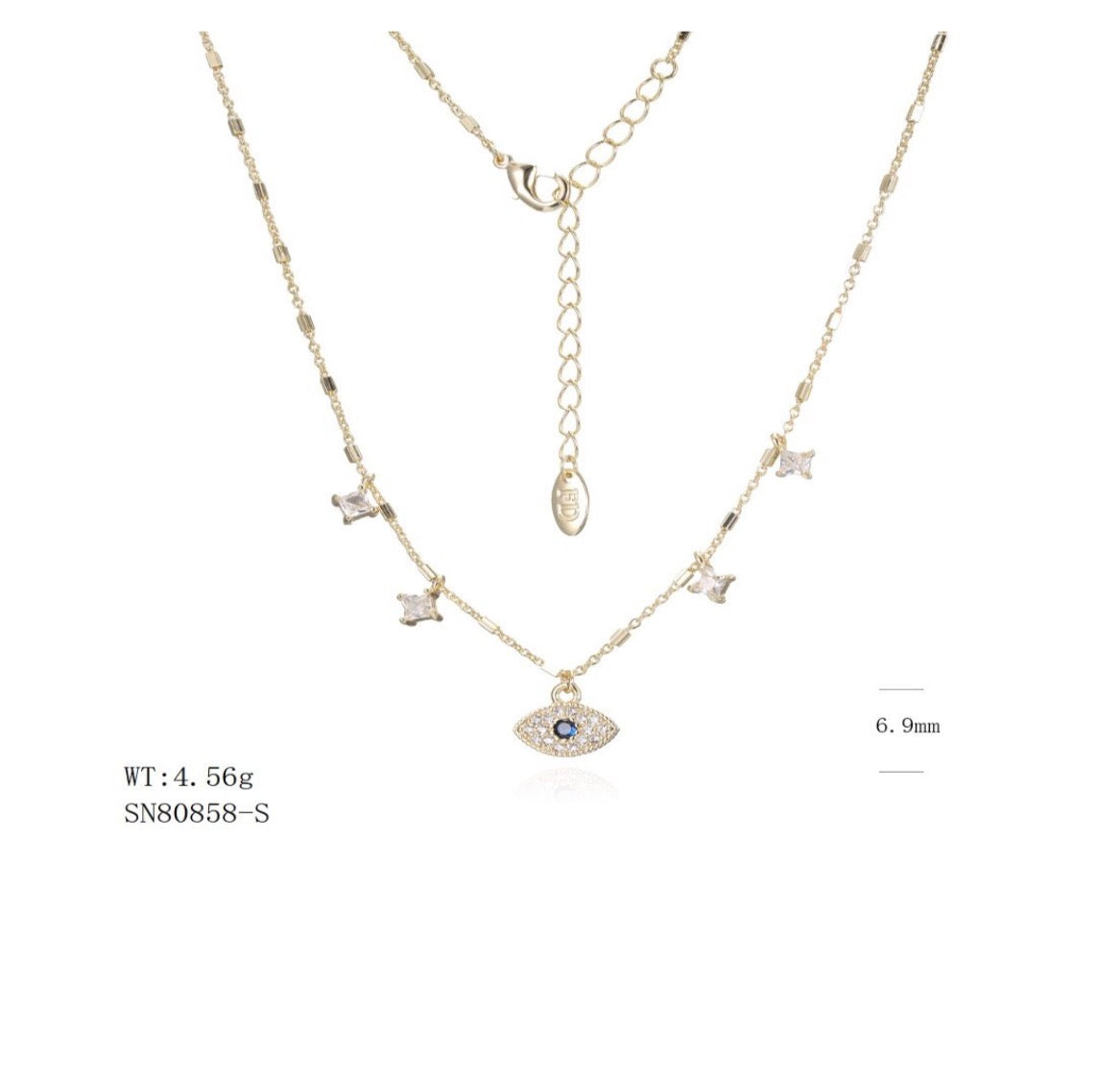 Charms Eye Rose Necklace