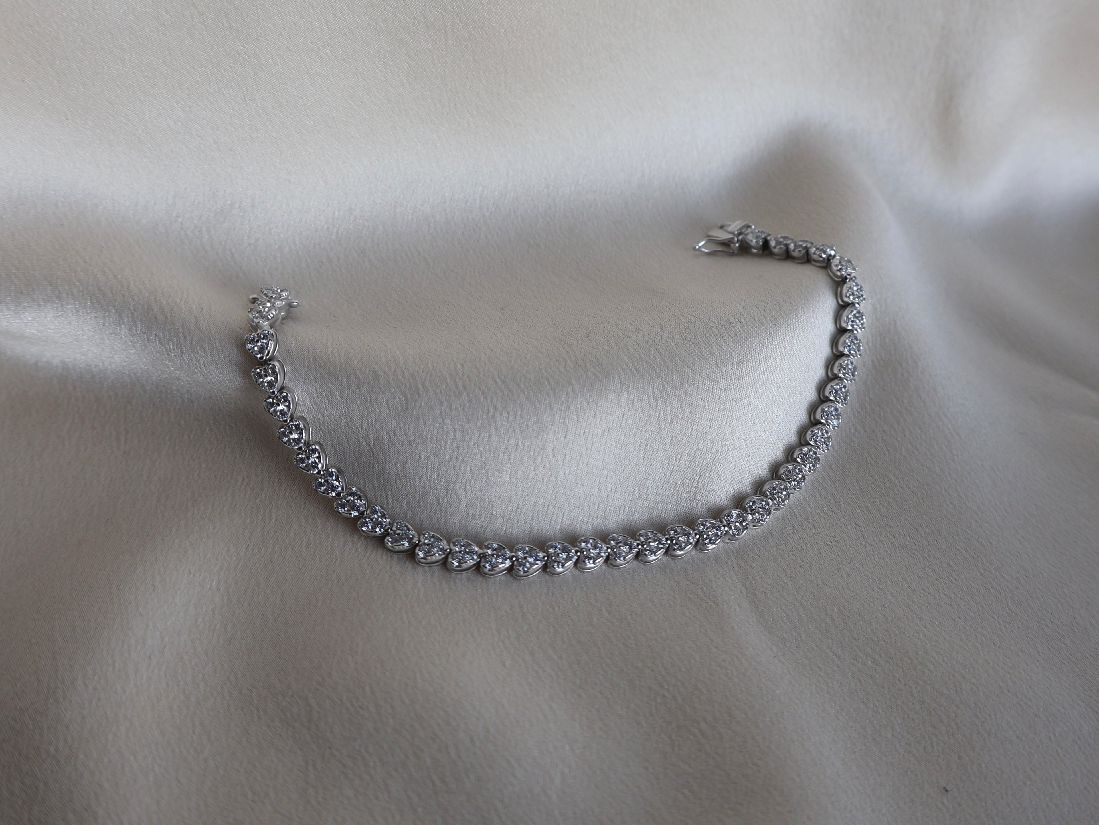 MB Heart Tennis Bracelet