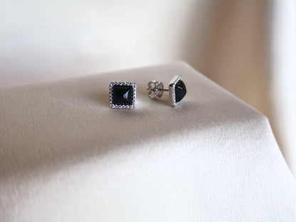 MB Black Stud Earrings