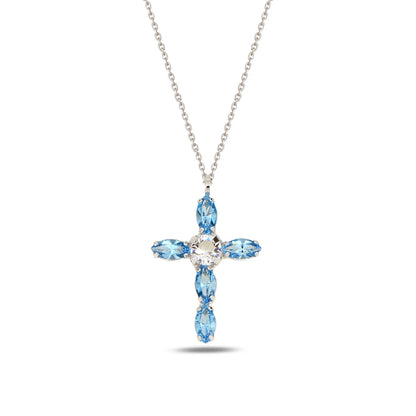 MB Blue Cross Necklace