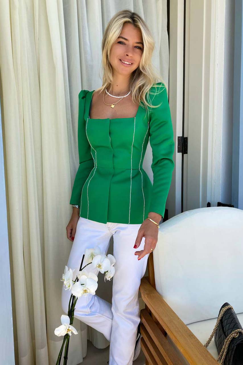 Satin Long Sleeve Solene Top