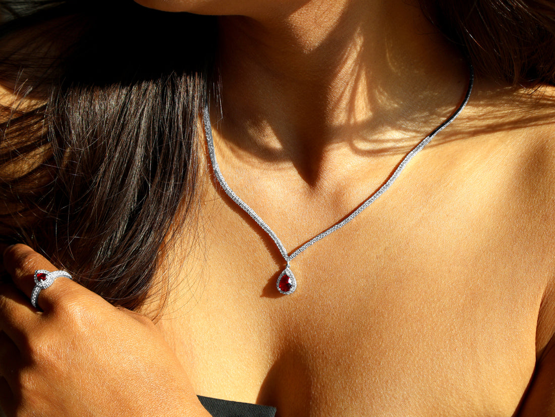MB Pink Sapphire Necklace Set