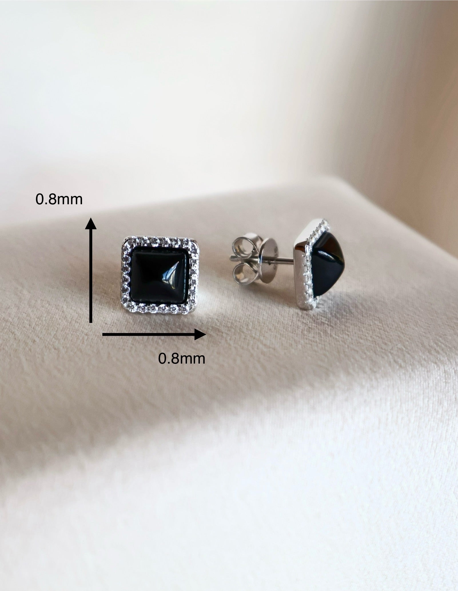 MB Black Stud Earrings