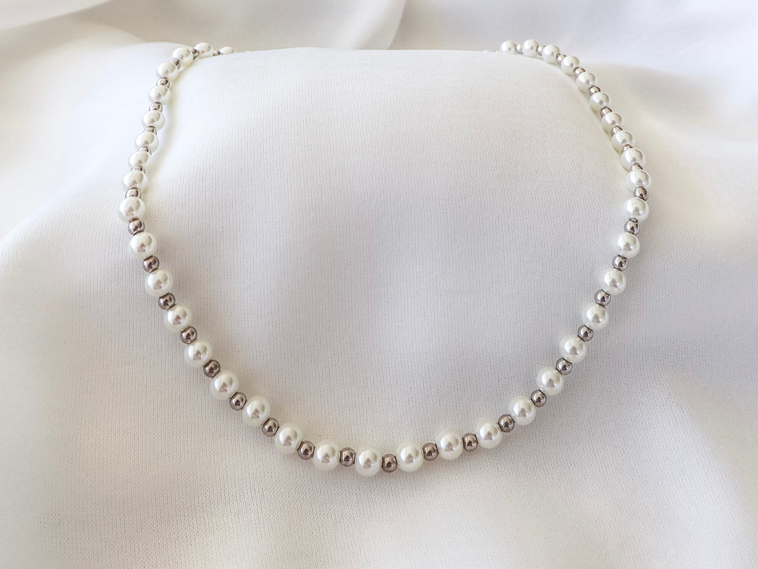 Silver Pearl Chocker Necklace
