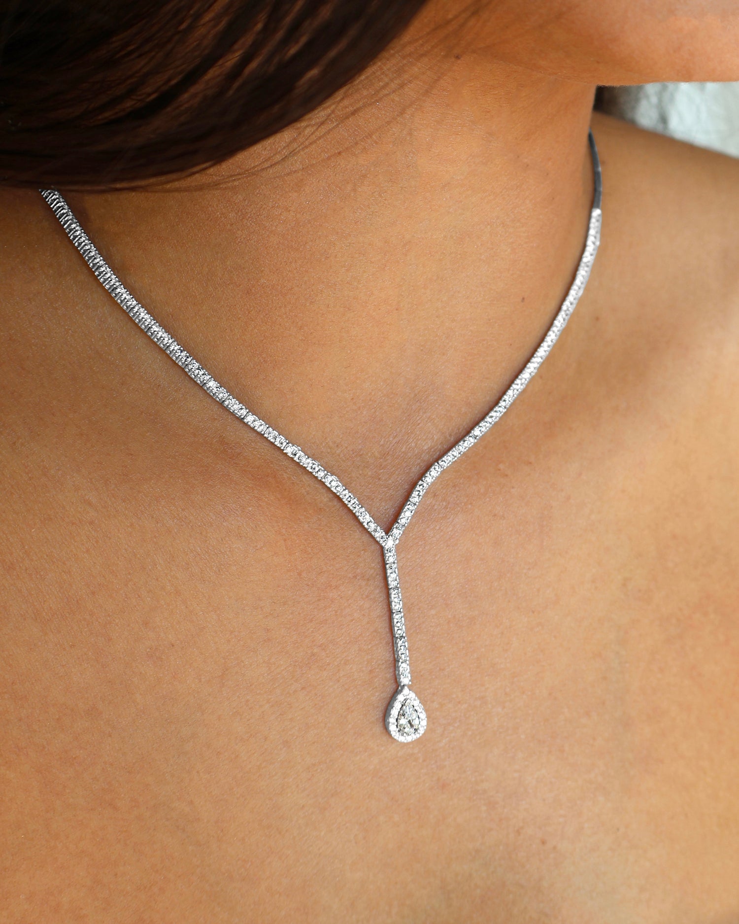 MB Teardrop Tennis Necklace Set