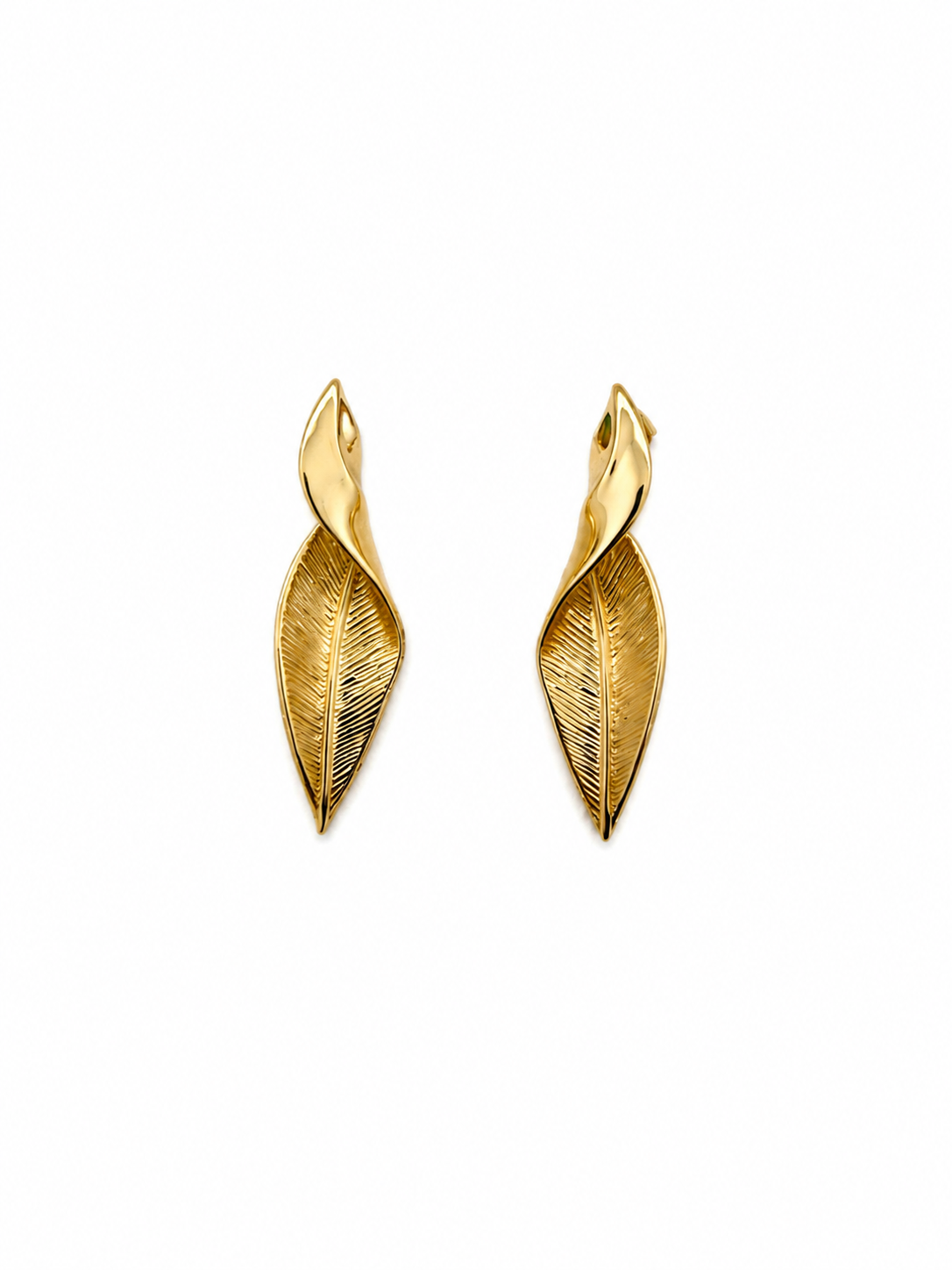 Golden Rose Leaf Earrings