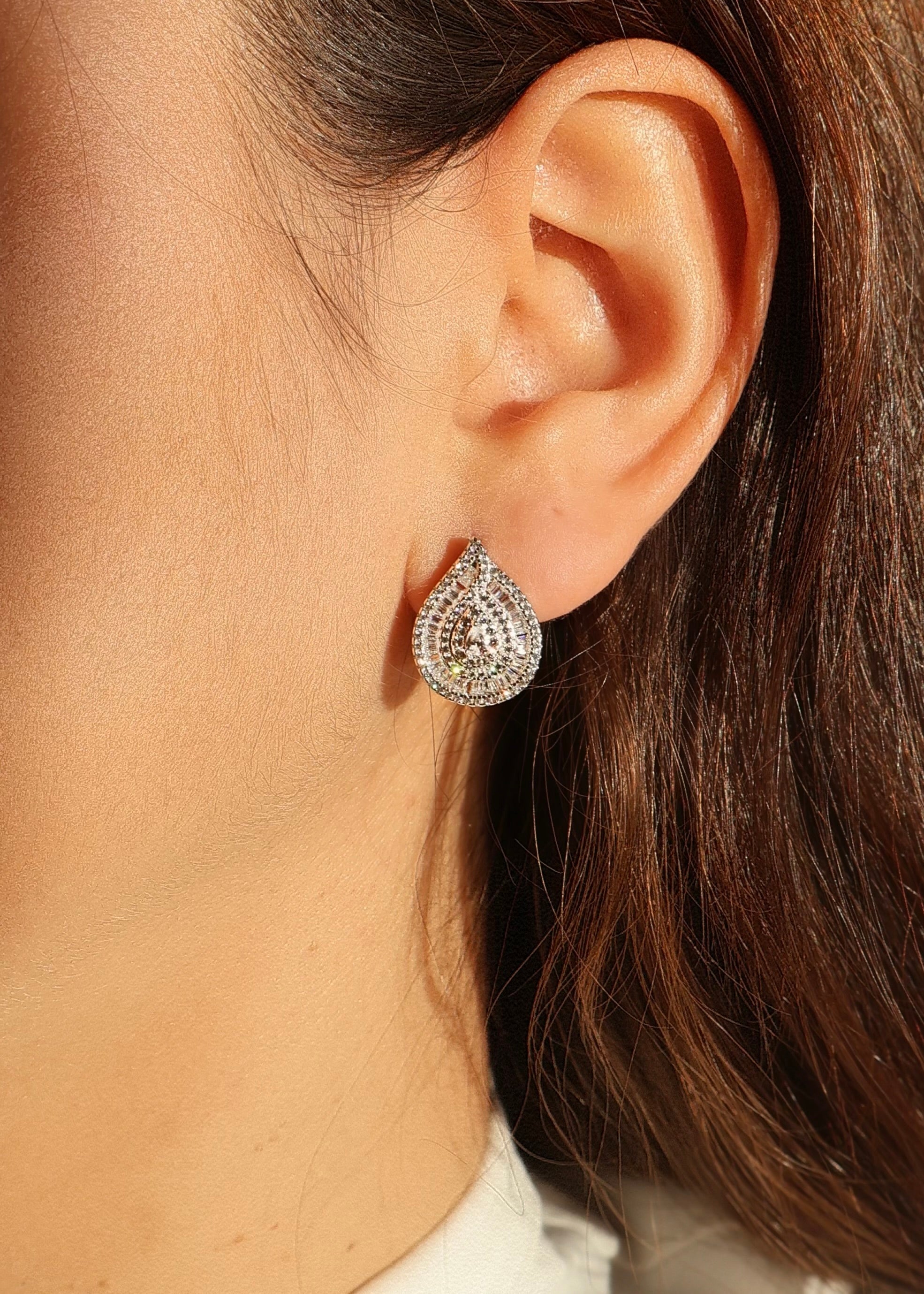 MB Teardrop Baguette Earrings