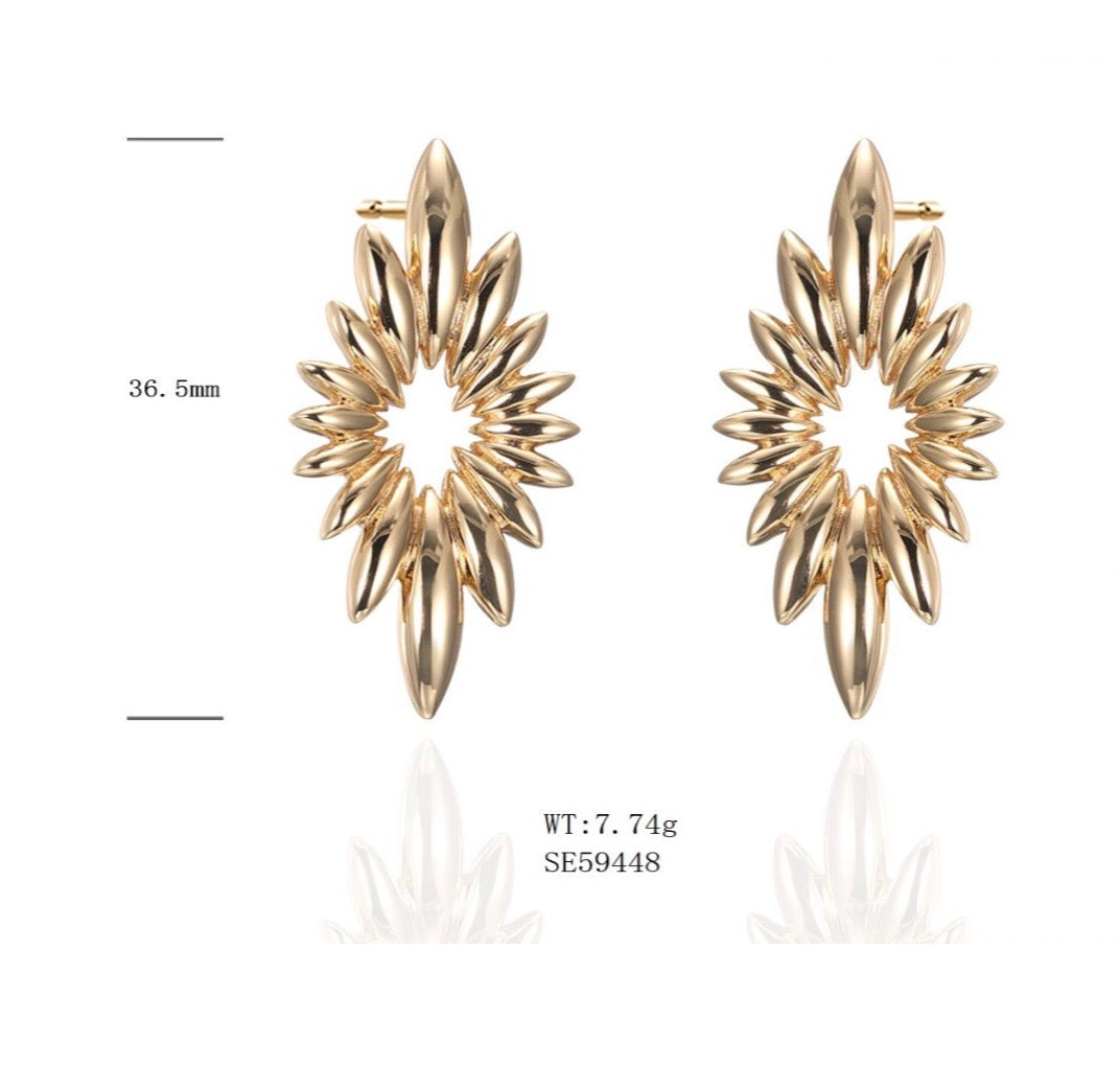Sorena Gold Rose Earrings