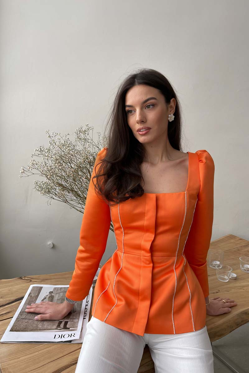 Satin Long Sleeve Solene Top