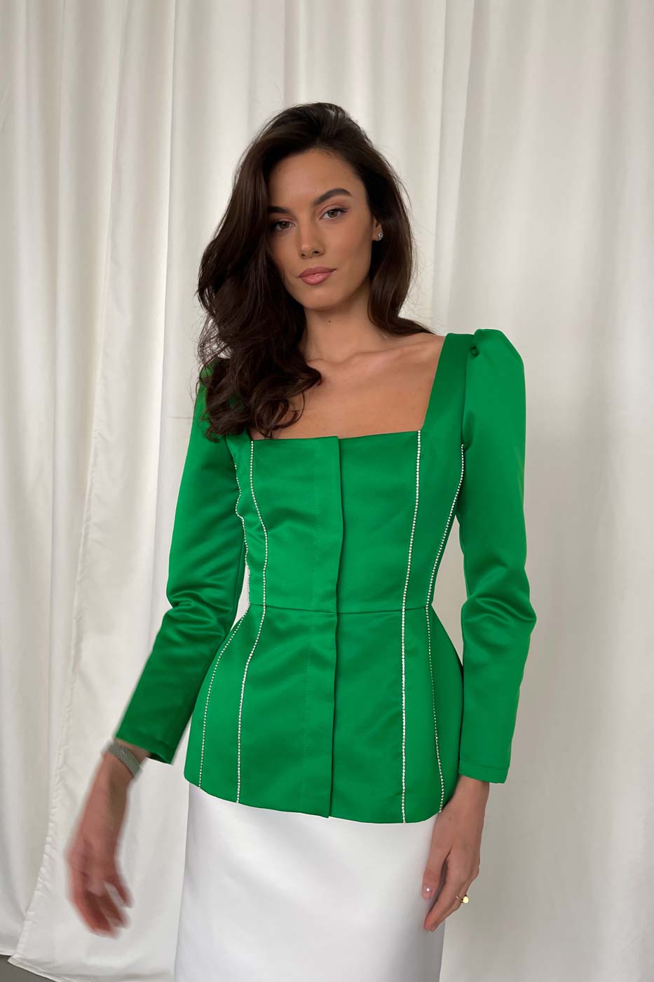 Satin Long Sleeve Solene Top
