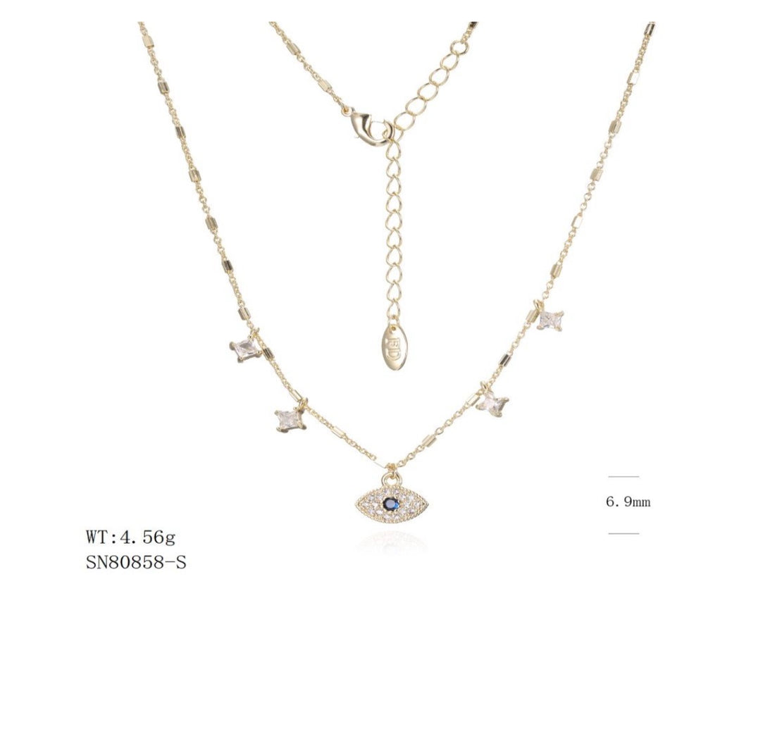 Charms Eye Rose Necklace