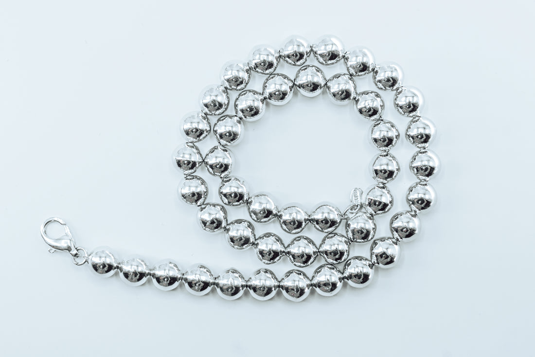 MB Silver Pearl Necklace