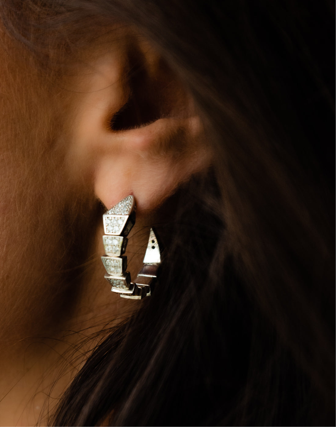 MB Crystal Snake Earrings