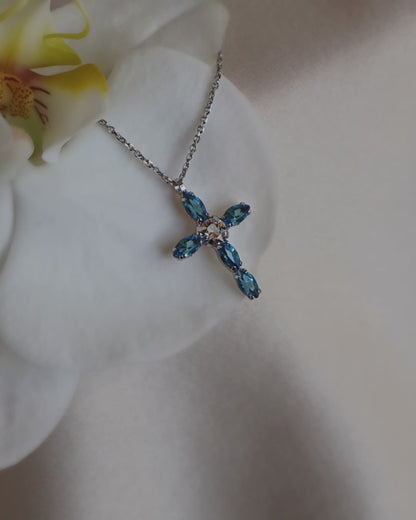 MB Blue Cross Necklace