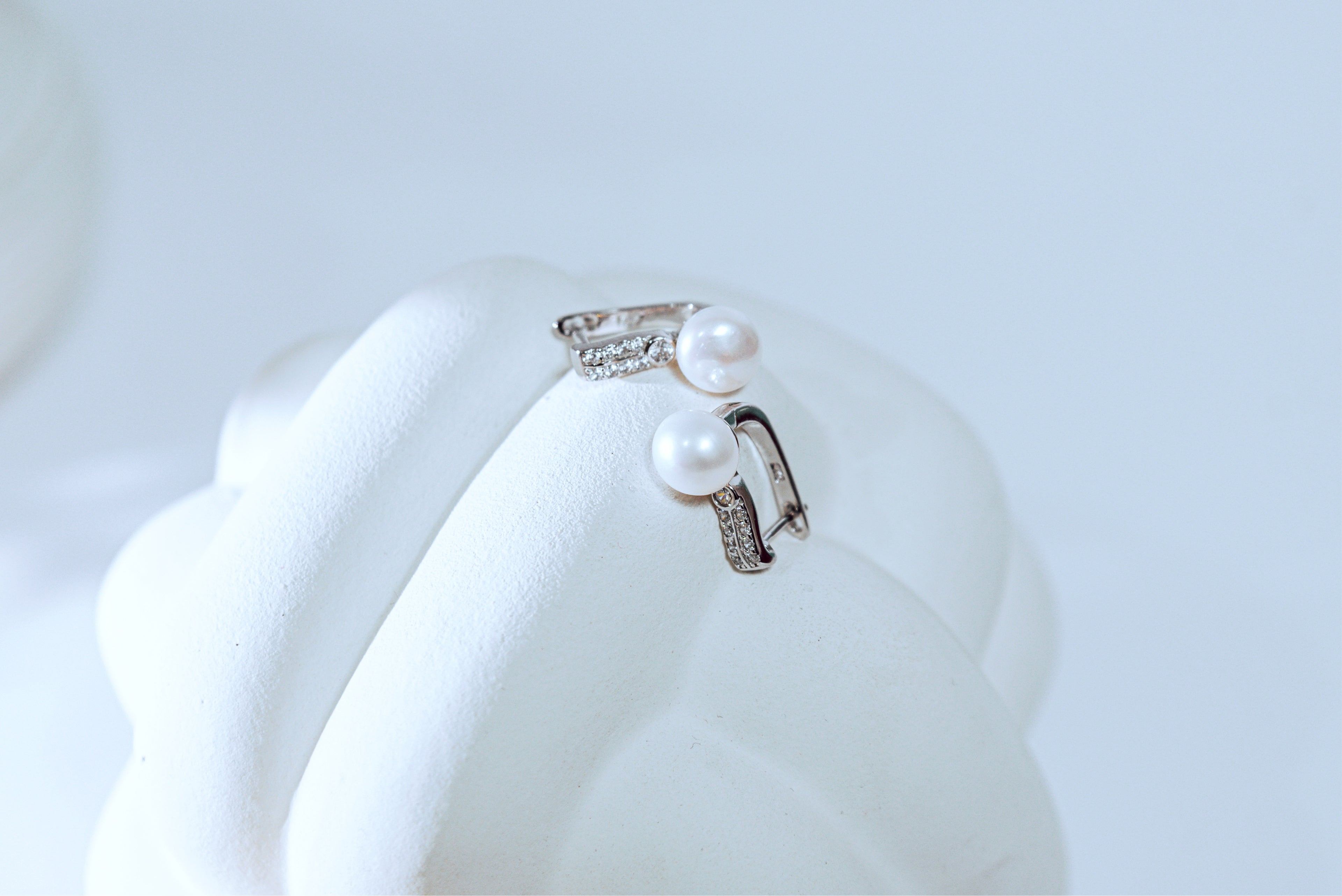 MB White Pearl Earrings