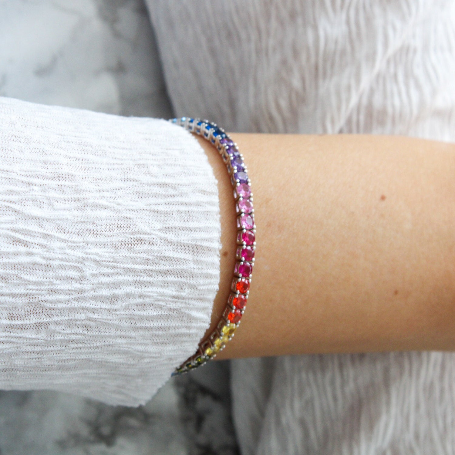 MB Tennis Rainbow Bracelet