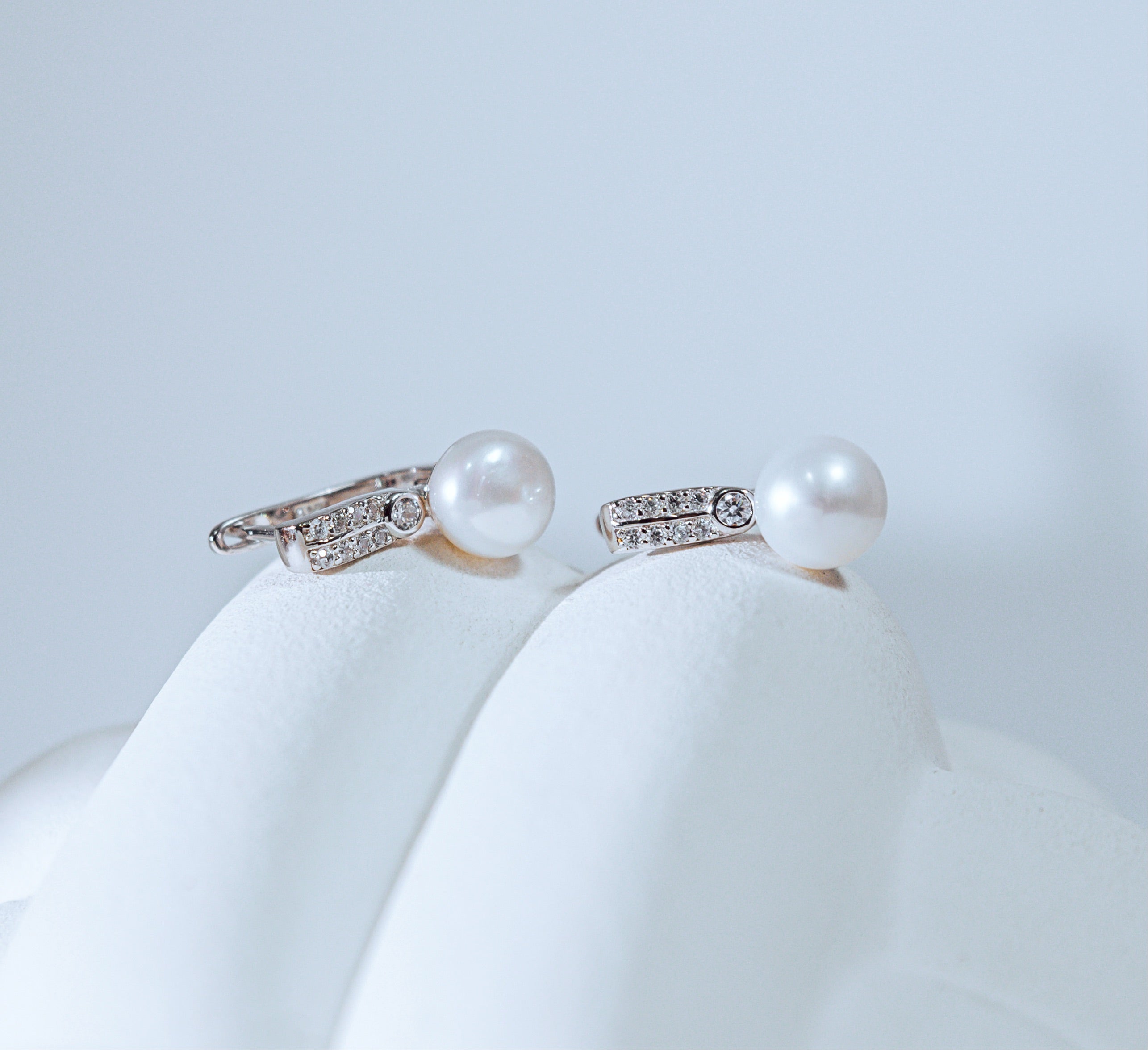 MB White Pearl Earrings