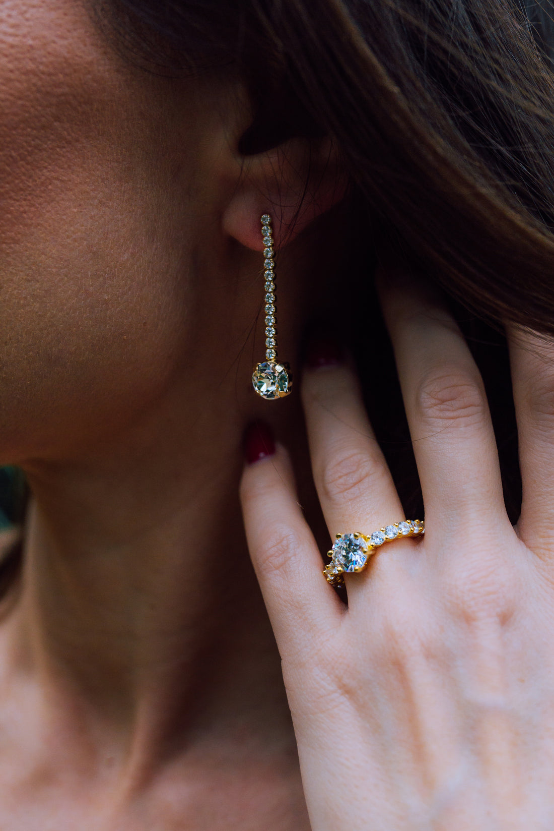 Cercei MB Cristal Aur